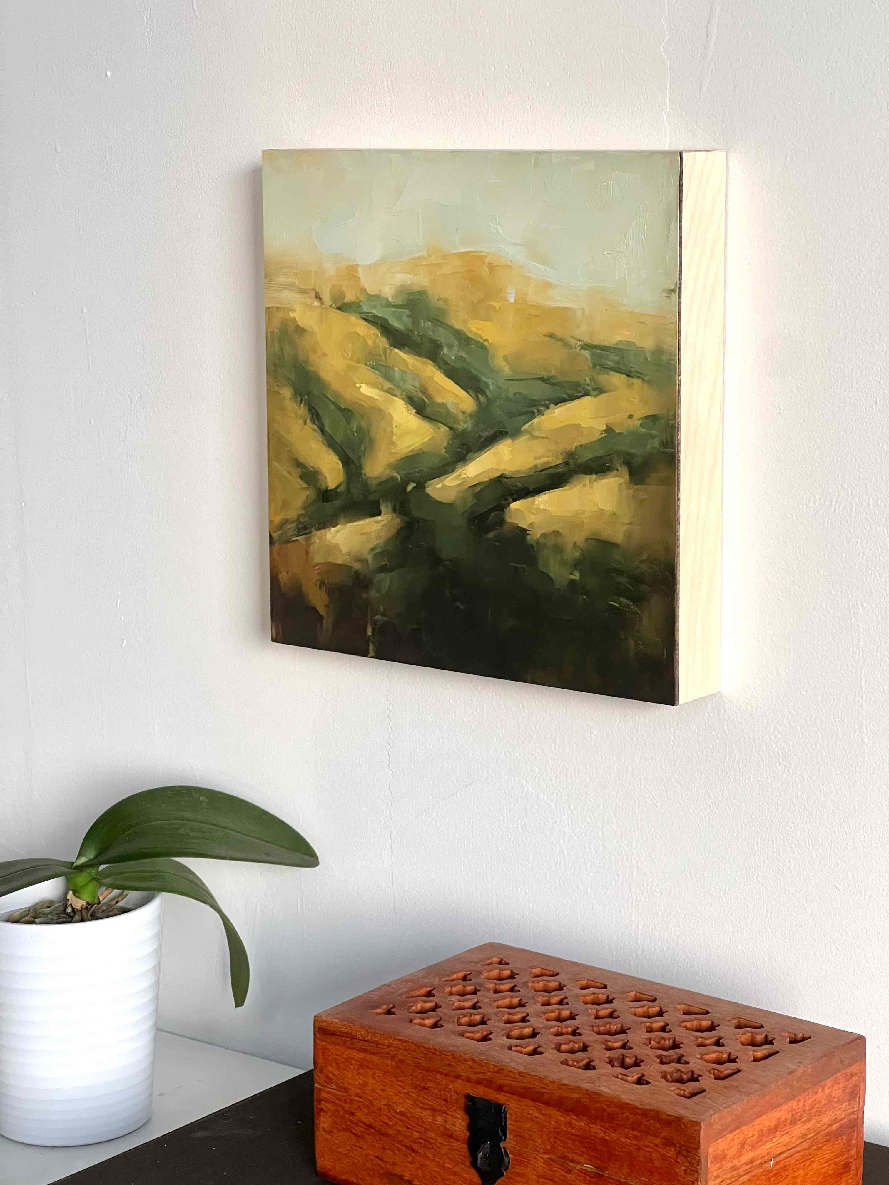 Small Bay Area landscape original oil painting golden hills - Painting by Christina Kent