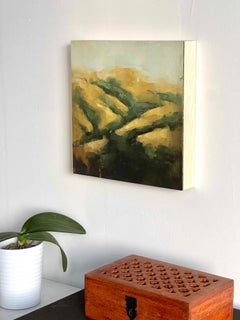 Small Bay Area landscape original oil painting golden hills
