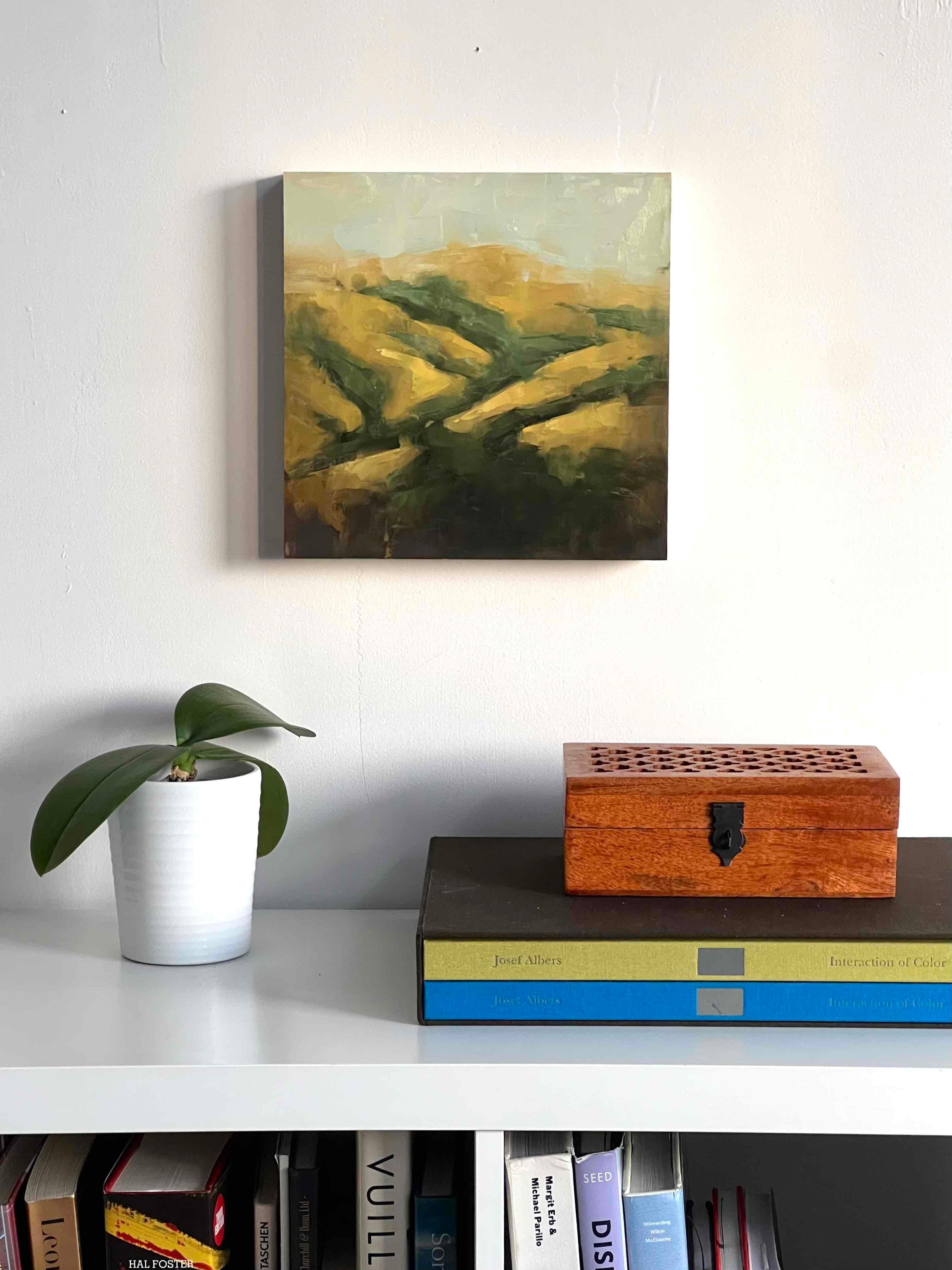 Small Bay Area landscape original oil painting golden hills - Realist Painting by Christina Kent