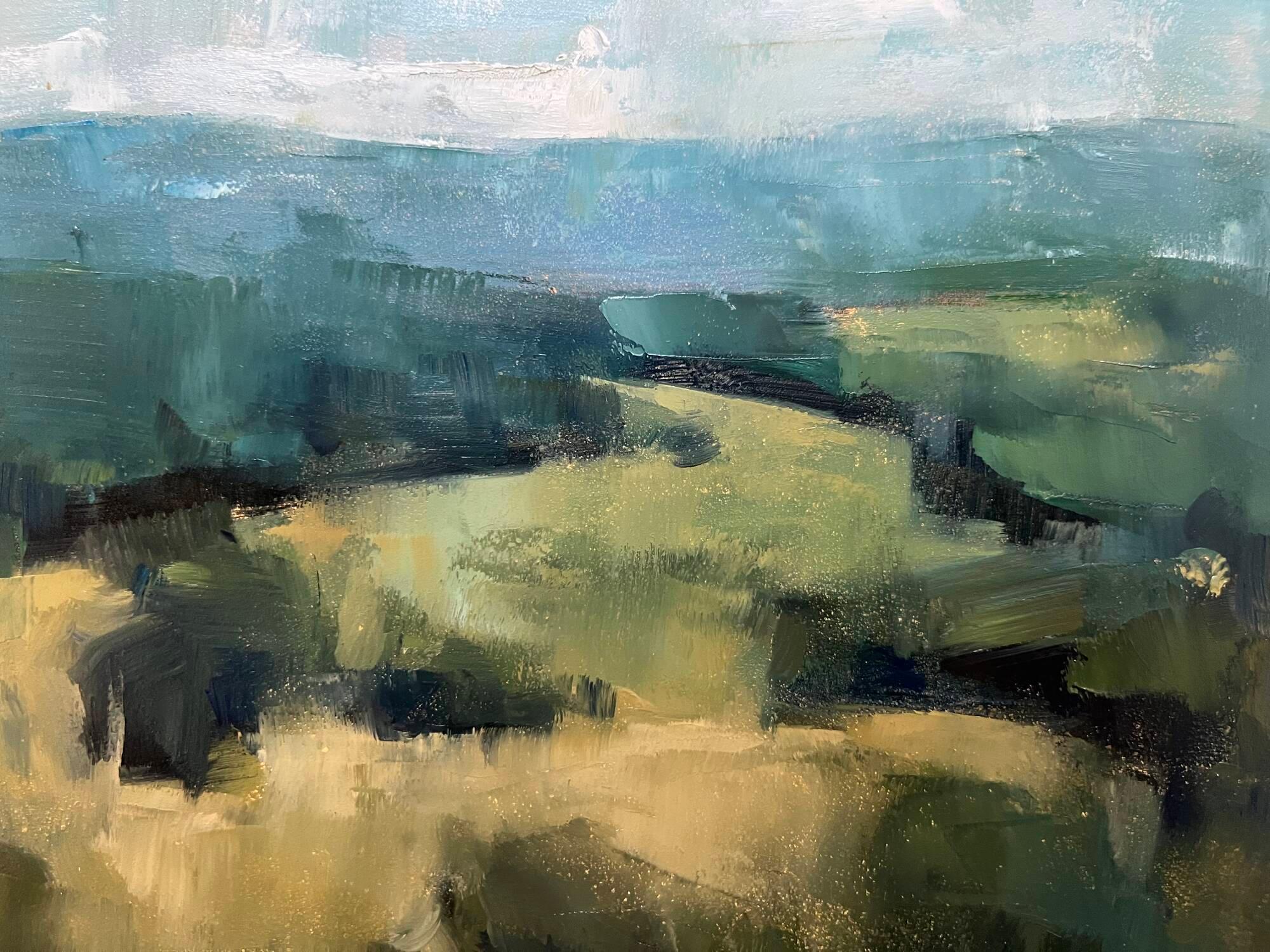 Pequeño cuadro de paisaje californiano paisaje contemporáneo plein air en venta 1