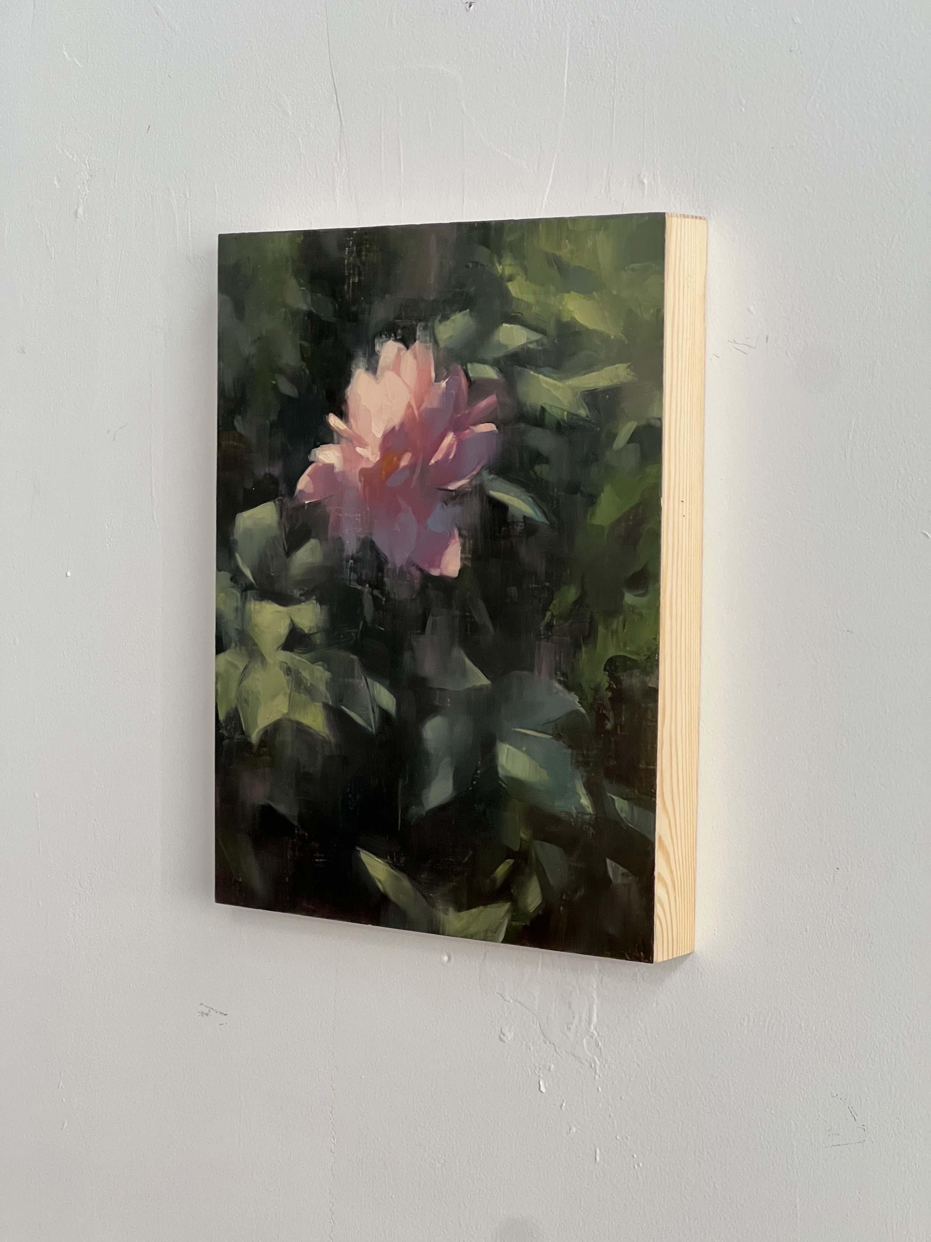 Kleines zeitgenössisches Blumengemälde Original Blumen Ölgemälde – Painting von Christina Kent