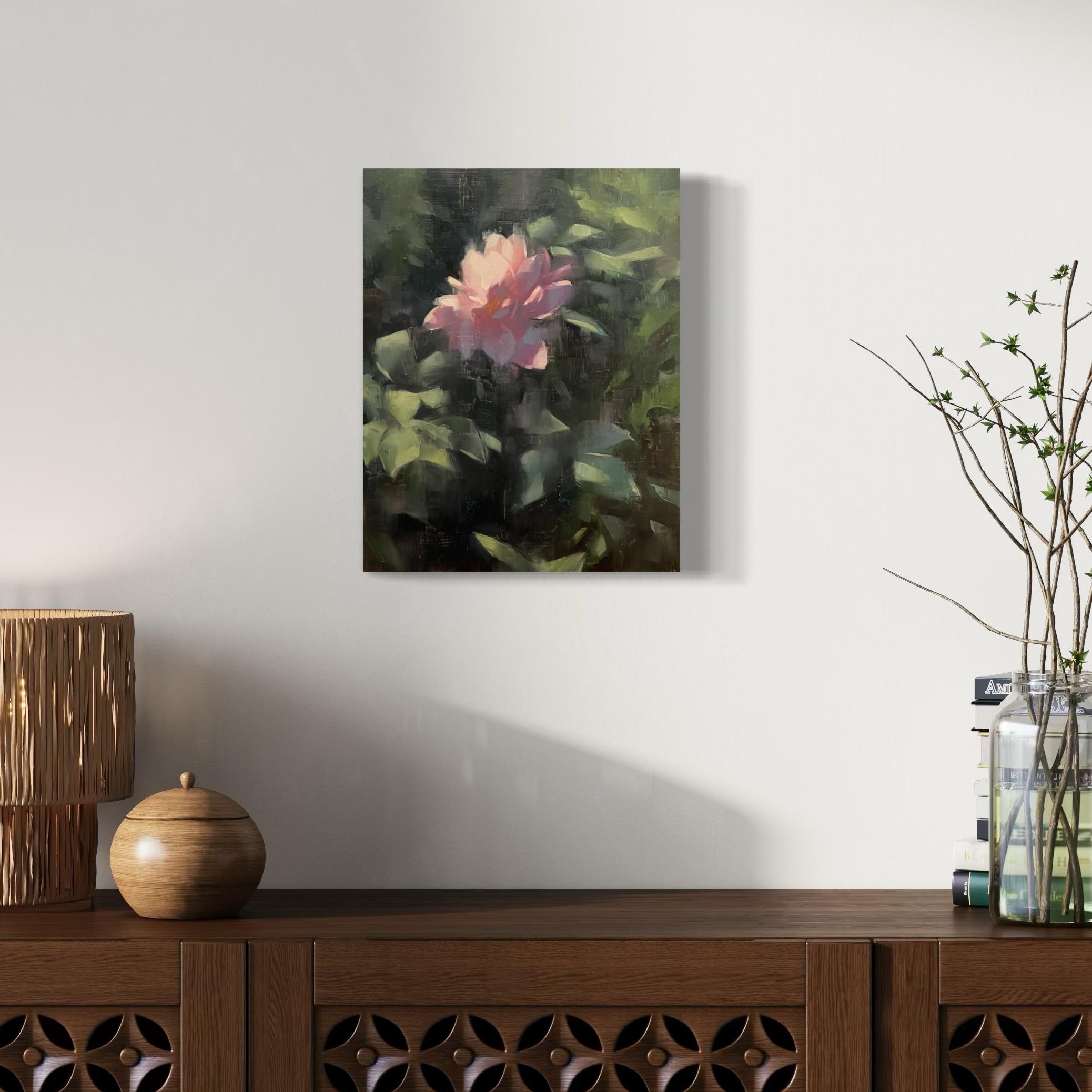 Kleines zeitgenössisches Blumengemälde Original Blumen Ölgemälde im Angebot 4