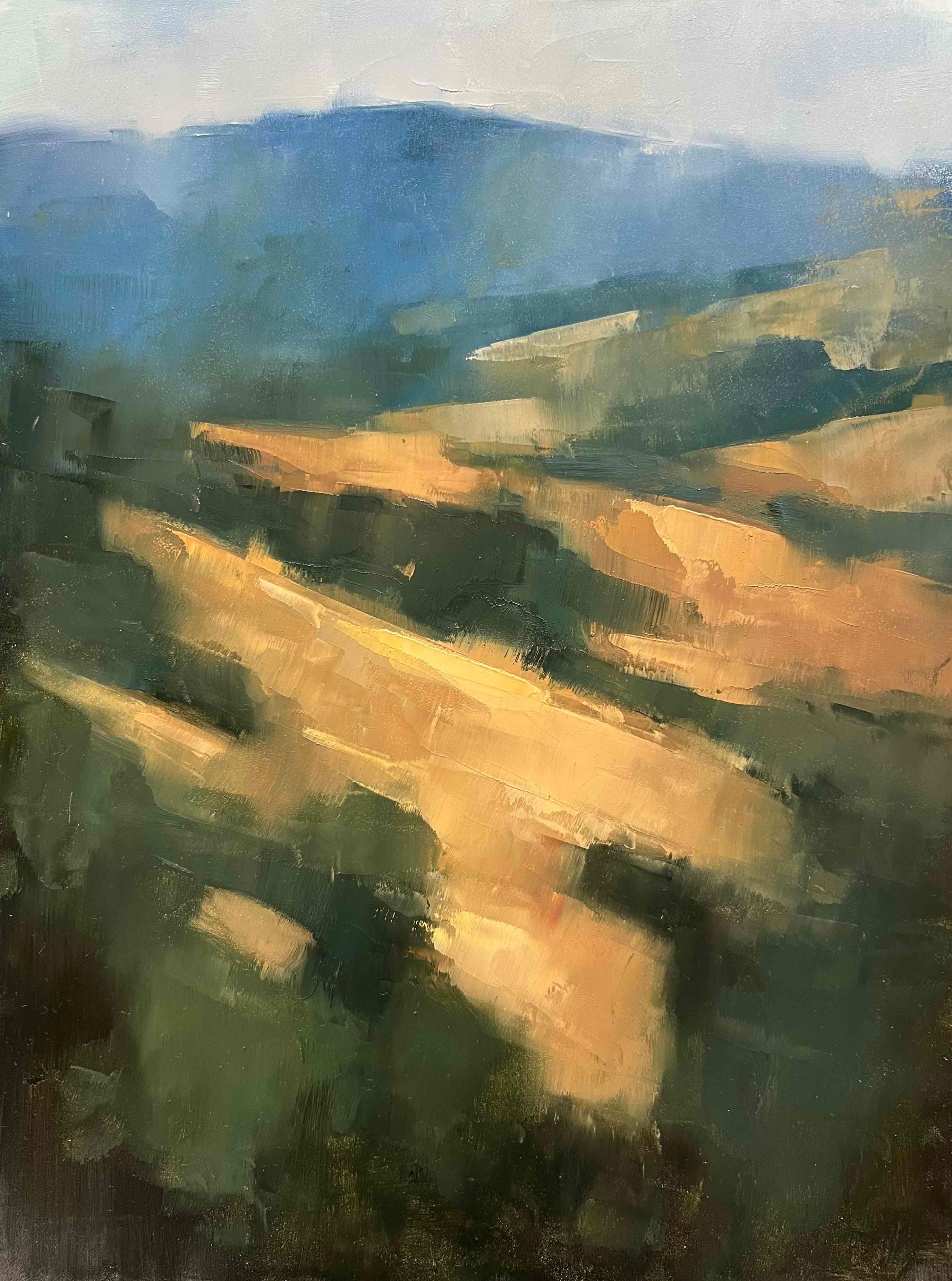 Landscape Painting Christina Kent - Paysage de Californie du Nord peinture à l'huile originale abstraite contemporaine
