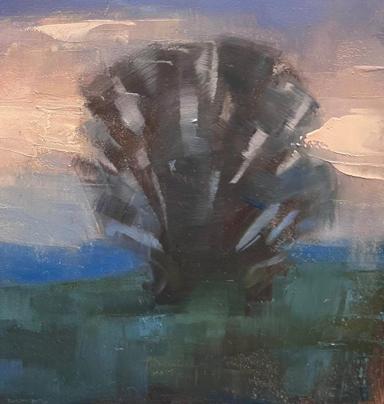 Small original oil painting pastoral California landscape at dawn - Realist Painting by Christina Kent