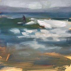 Small Surfer painting original oil painting beach plein air