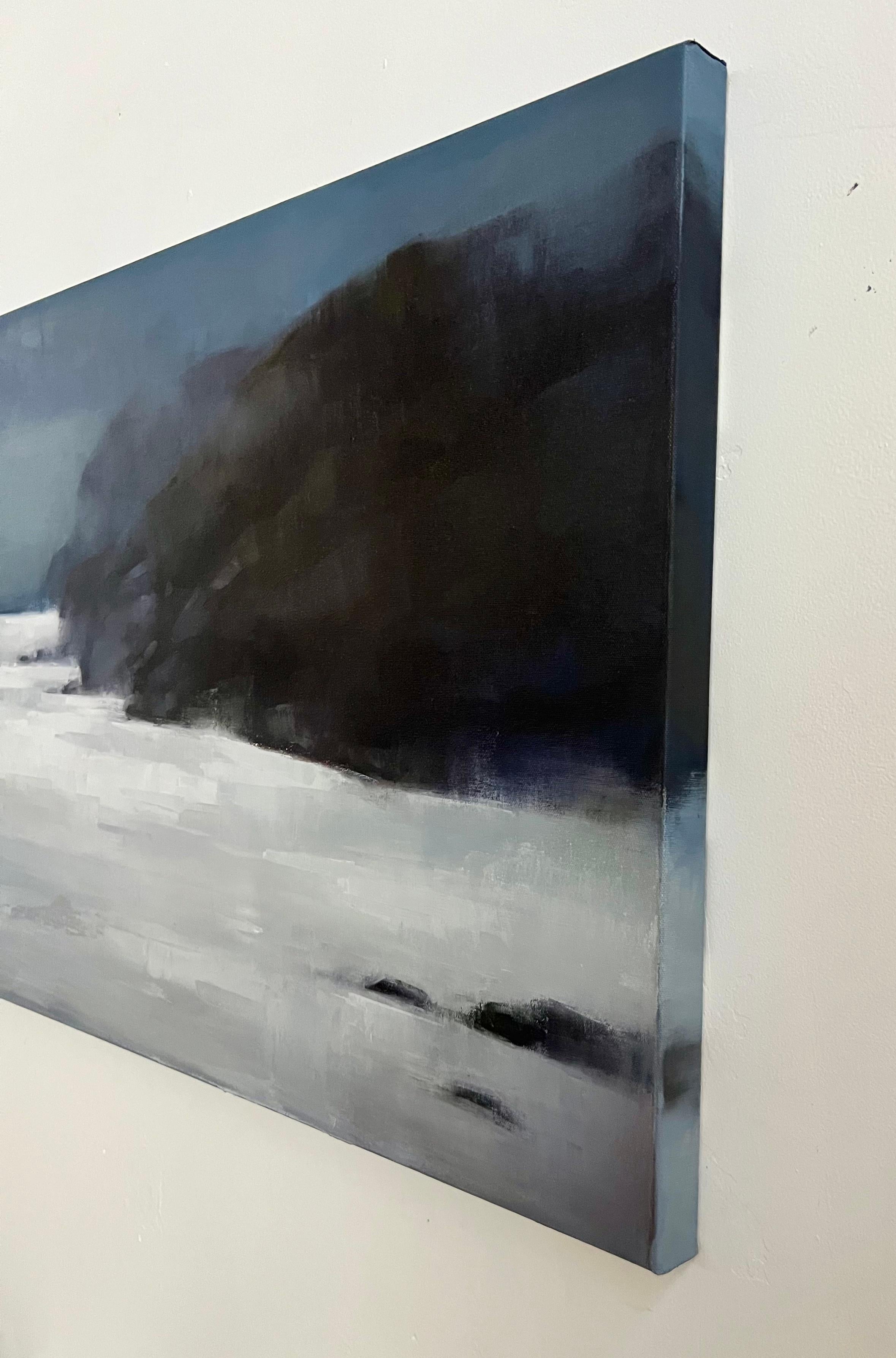 Sturm über der Bucht - 24x48 Ölgemälde, Launische Neufundland Seelandschaft im Angebot 2