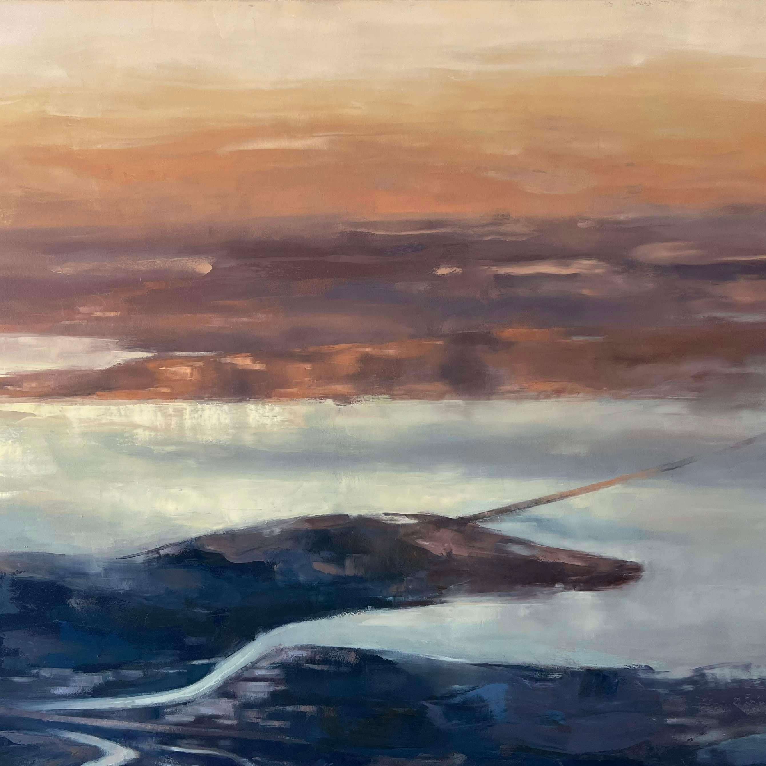Bay area landscape painting 48x72 original oil painting - Realist Painting by Christina Kent