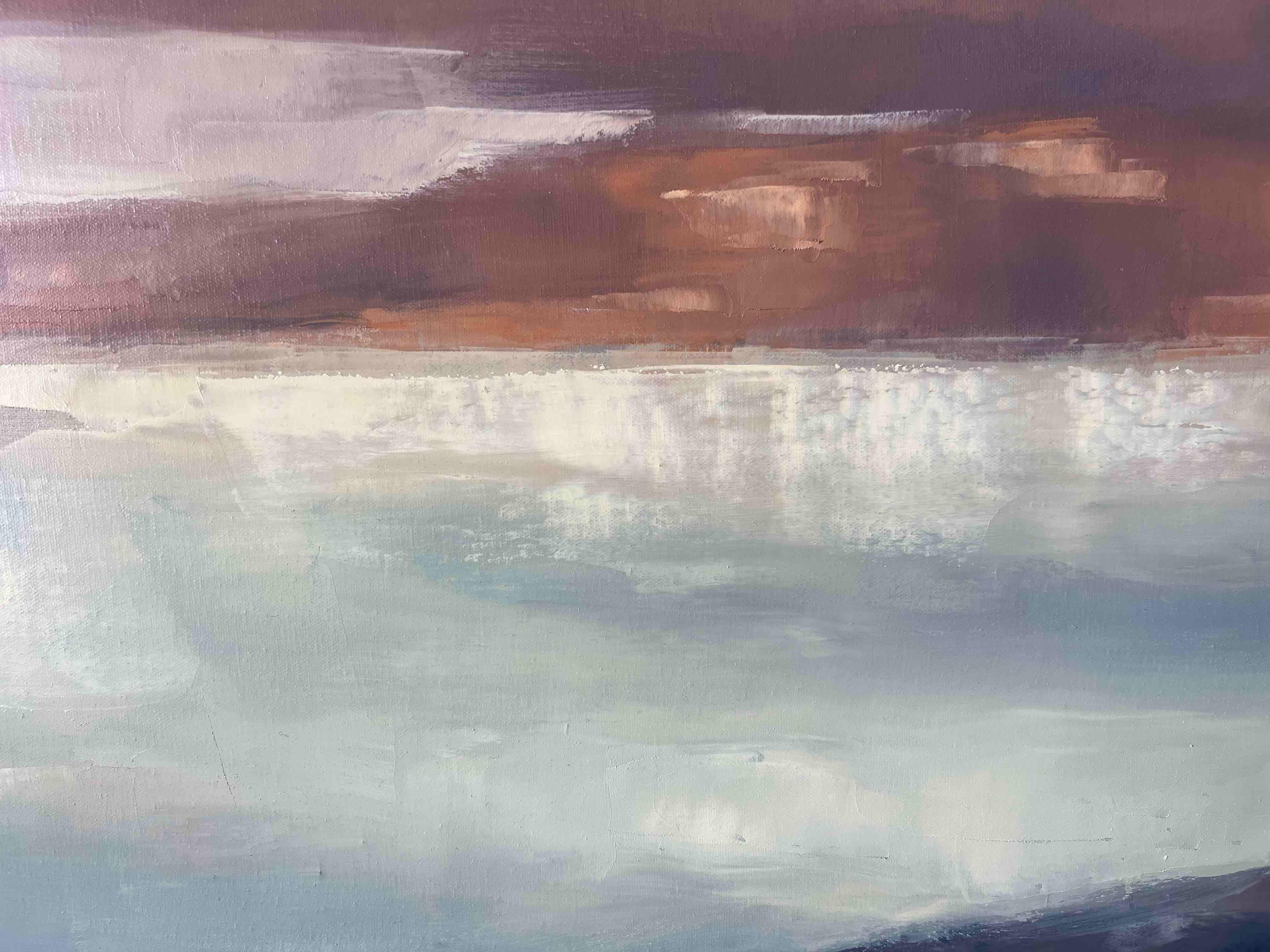 Bay area landscape painting 48x72 original oil painting For Sale 1