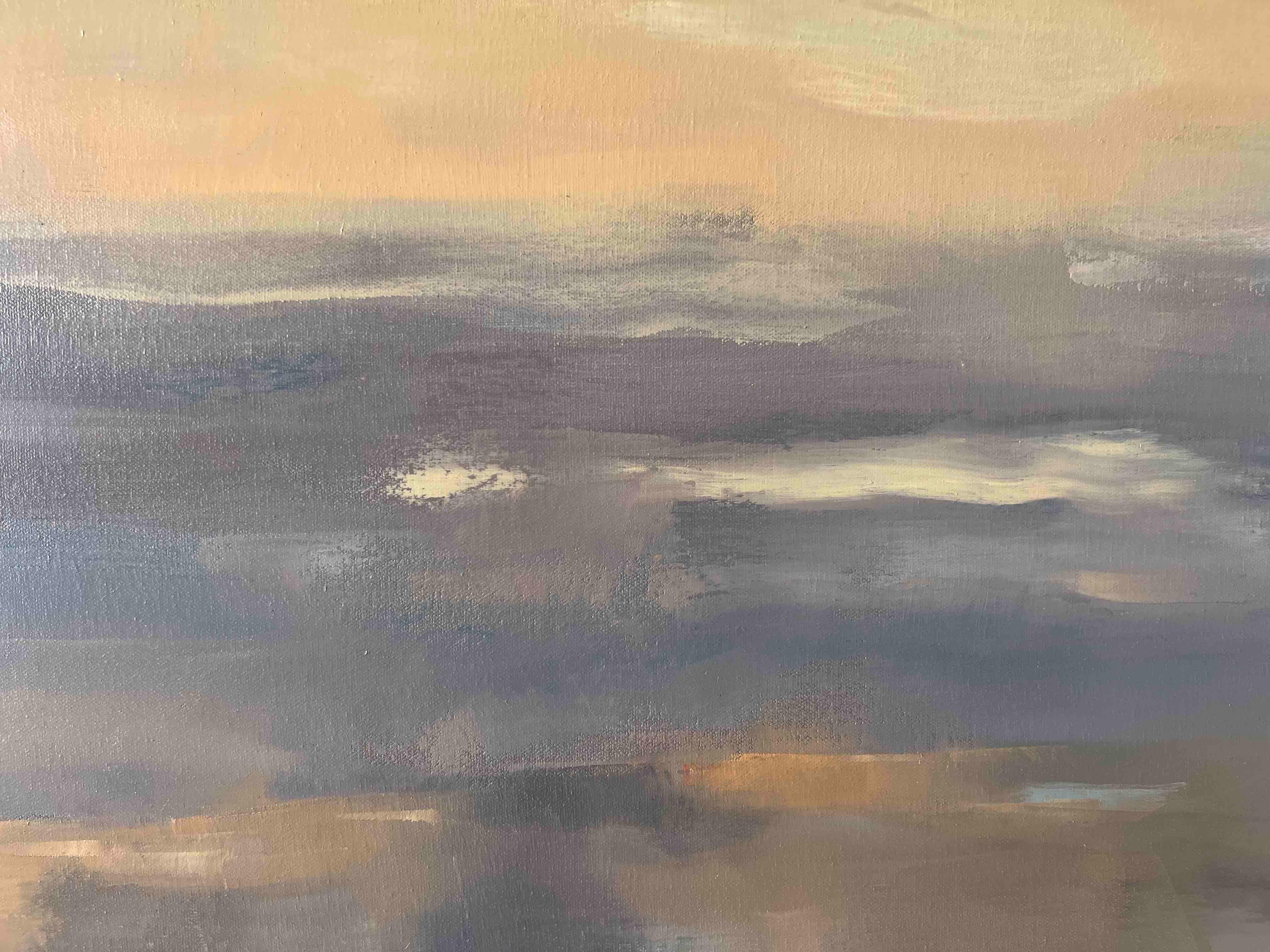 Bay area landscape painting 48x72 original oil painting For Sale 2