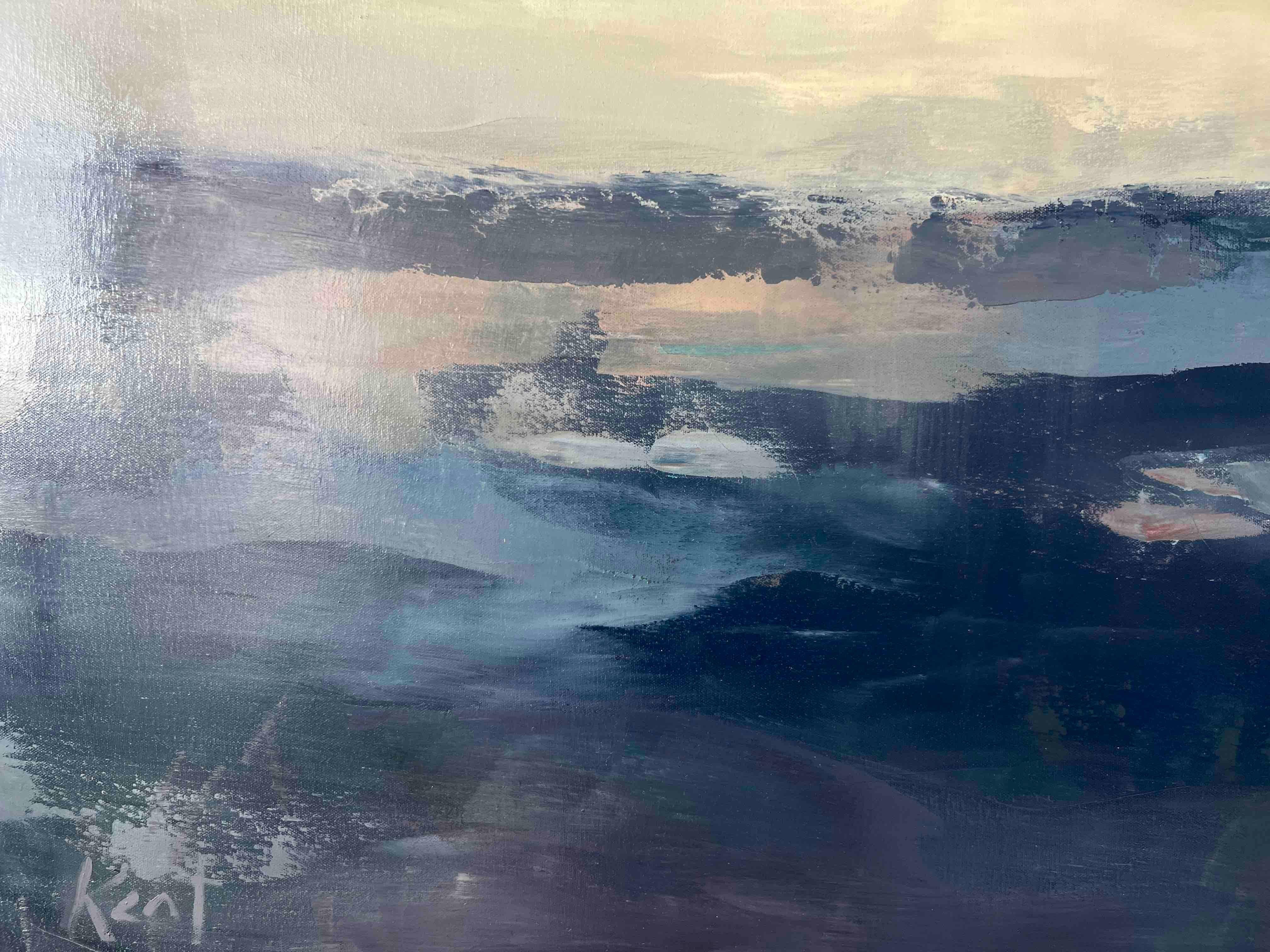 Bay area landscape painting 48x72 original oil painting For Sale 4