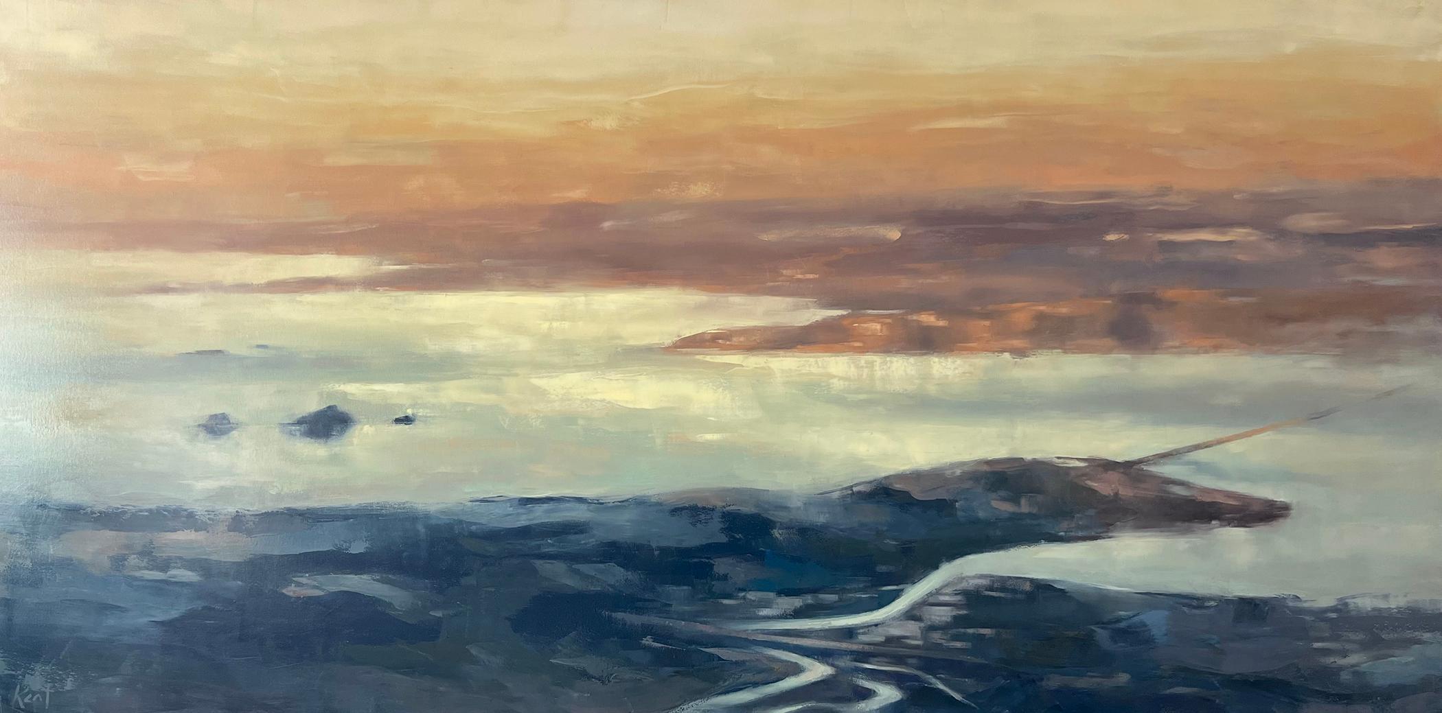 Christina Kent Landscape Painting - Bay area landscape painting 48x72 original oil painting