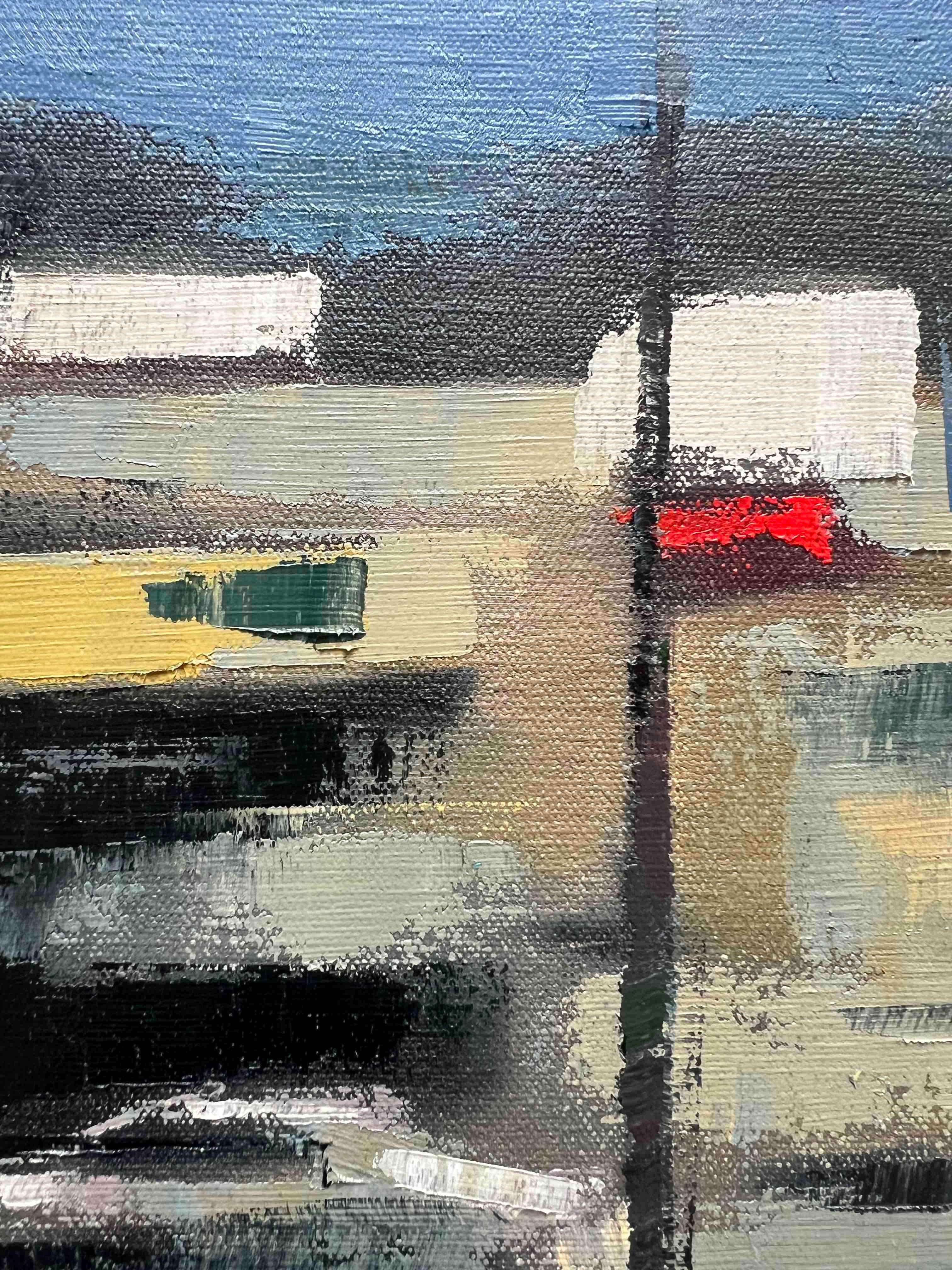 Texas Storm — Large-Scale Oil Painting of a Stormy Highway Road Trip For Sale 1