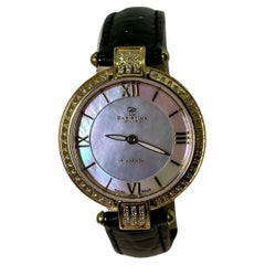 Christina London Diamond Bezel Iridescent Dial 18K Gold-Plated Ladies' Watch