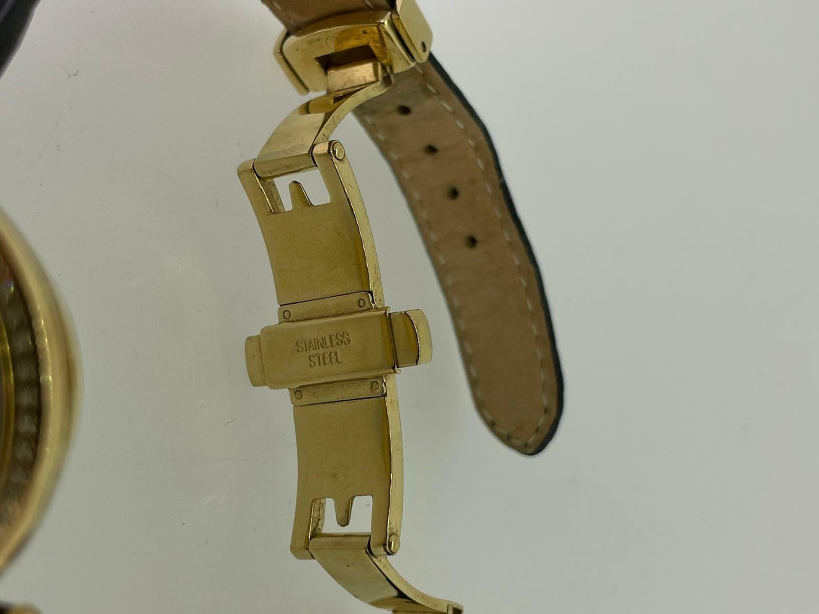 Women's Christina London Diamond Bezel Iridescent Dial 18K Gold-Plated Ladies' Watch For Sale