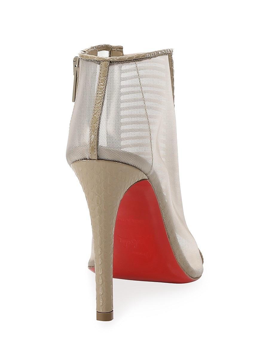 Christina Louboutin Trouble 100 Calf Bootie Sz 36 In New Condition For Sale In Paradise Island, BS