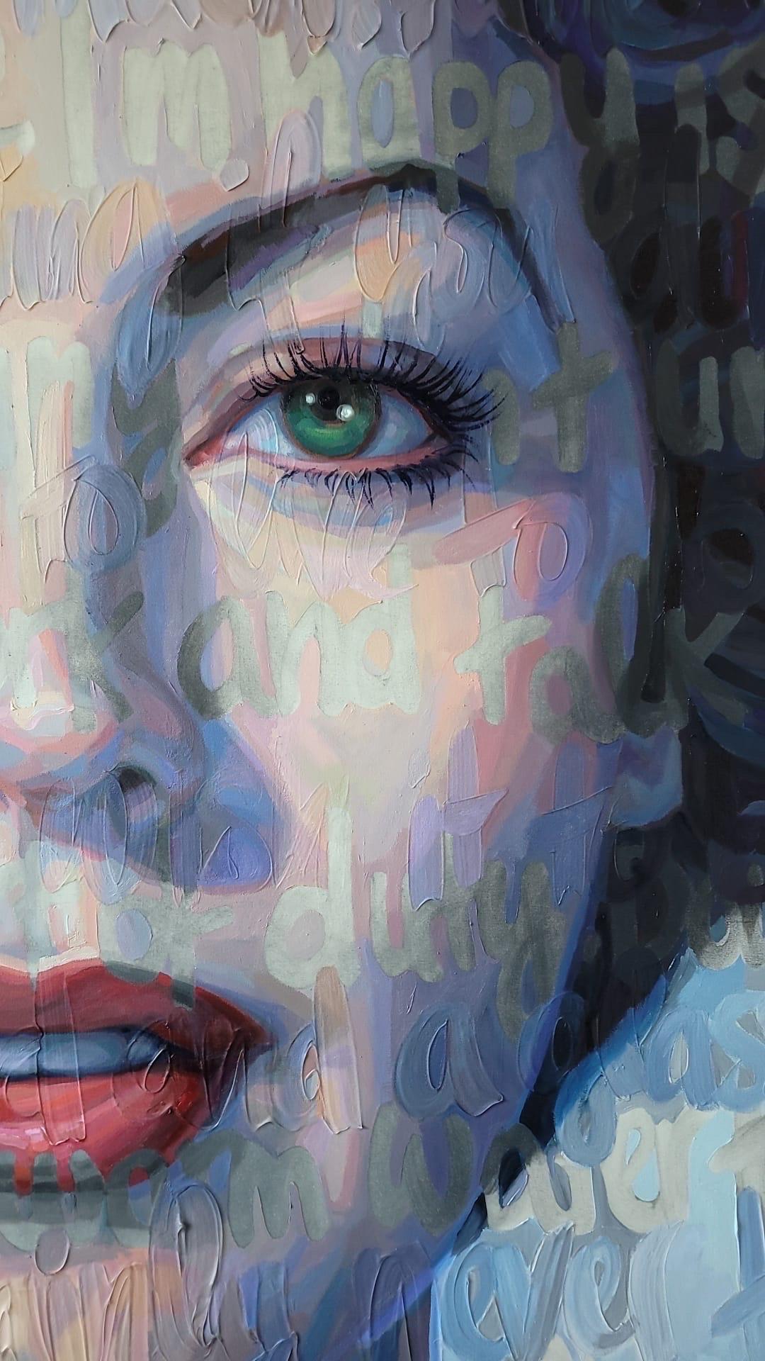 Ava Gardner Oil on Canvas by Christina Major 66 x 88 For Sale 3
