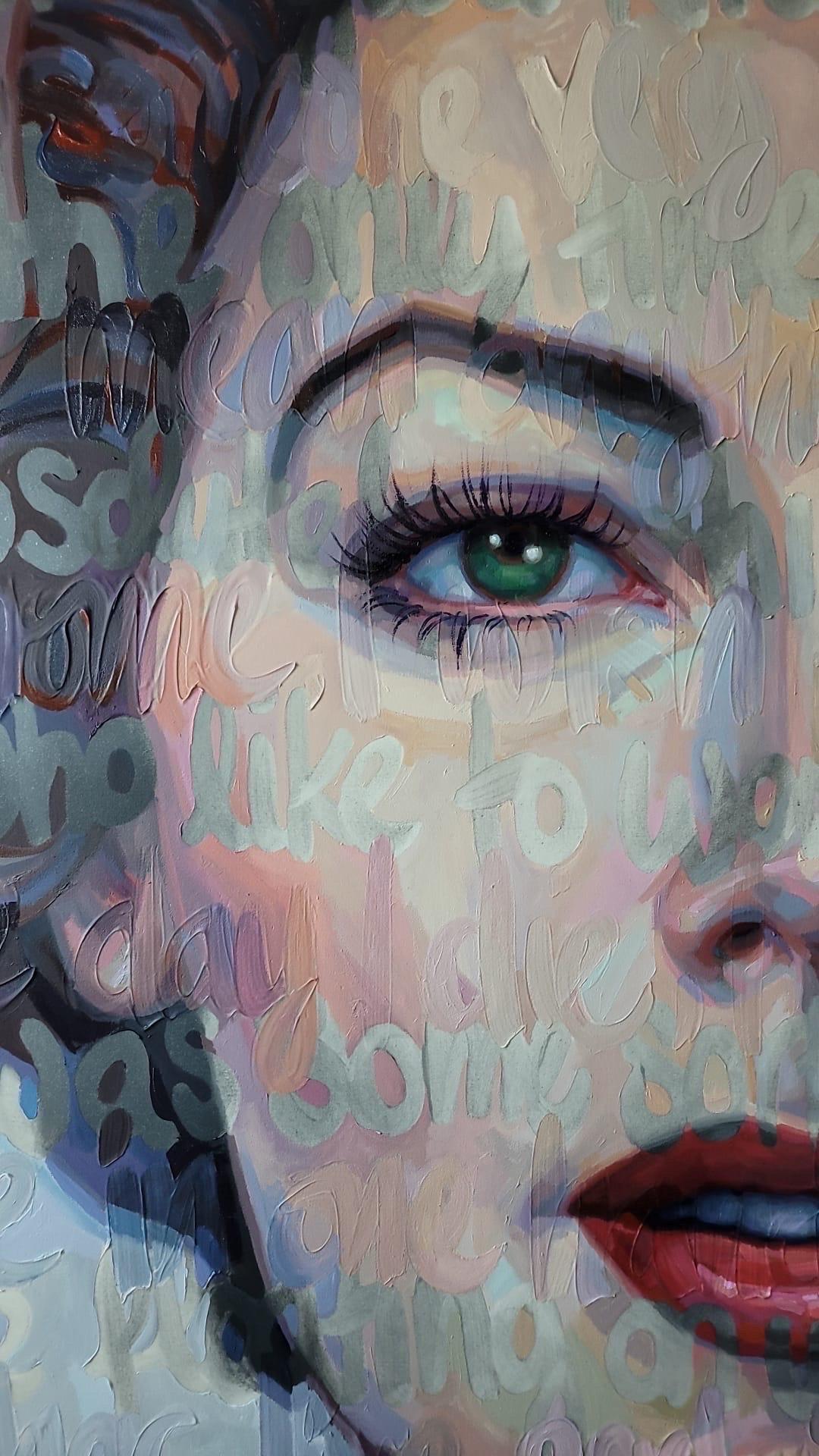 Ava Gardner Oil on Canvas by Christina Major 66 x 88 For Sale 3