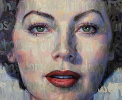 Ava Gardner huile sur toile par Christina Major 66 x 88