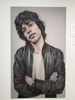 Charcoal sketch on Linen “Jagger” by Christina Major 42 x 70