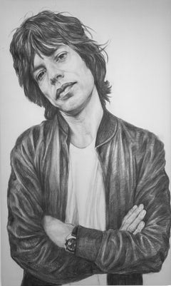 Boceto a carboncillo sobre lino "Jagger" de Christina Major 42 x 70