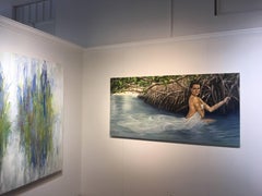 Christina Major Oil Painting Titled: "Girl in Water" 36 x 72