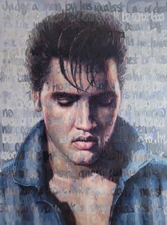 Elvis Oil on Canvas by Christina Major 66 x 88