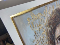 "Jackie O" with Gold Leaf, Oil on Canvas 49 x 51