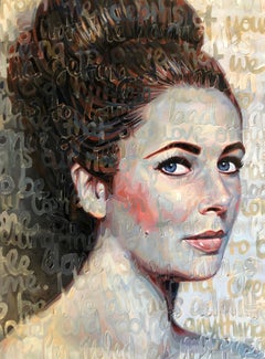 Large Oil Painting Titled: Elizabeth