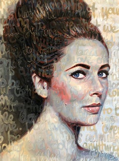 Large Oil Painting Titled: Elizabeth 