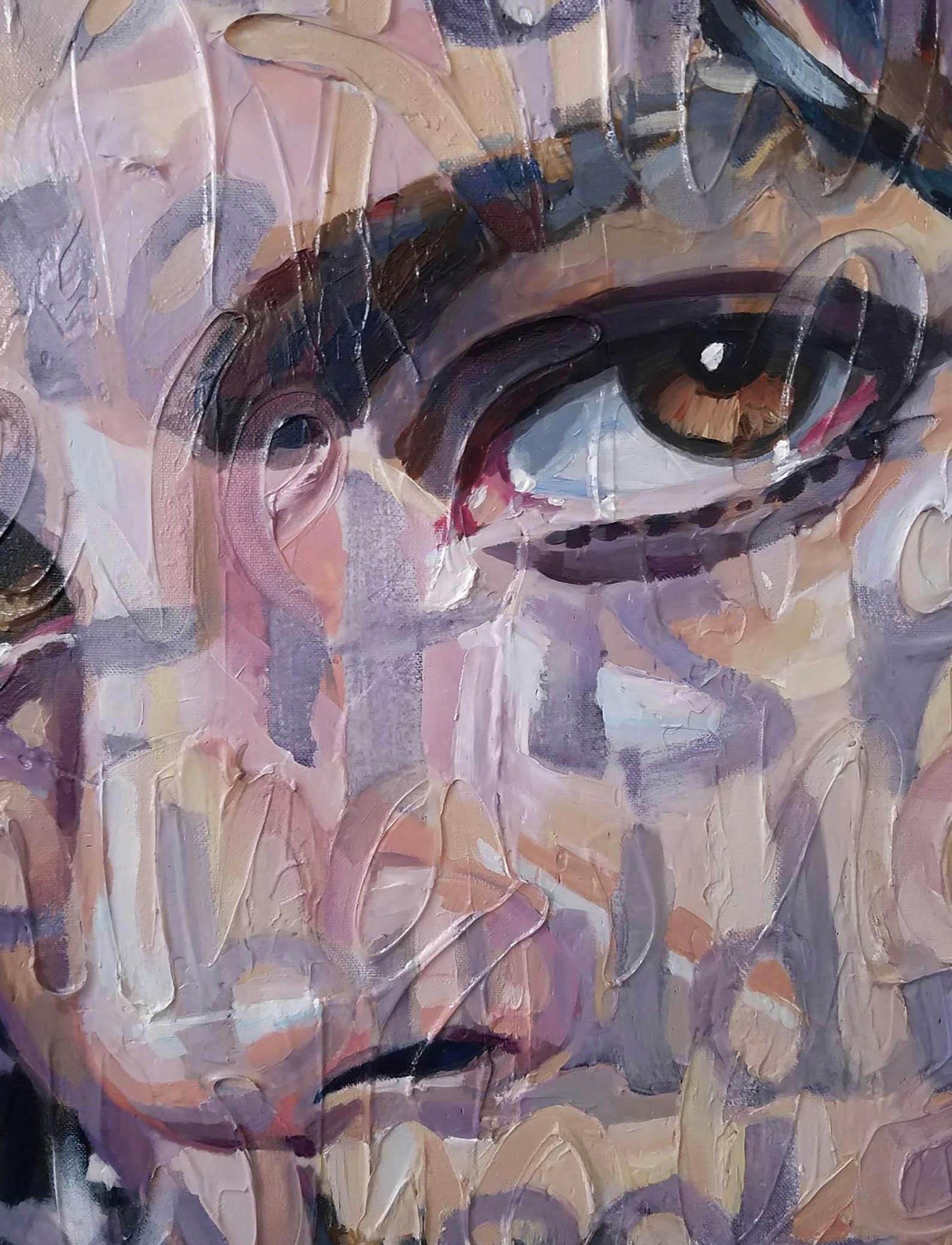 Pittura a olio di grandi dimensioni intitolata: Principe - Painting Realismo di Christina Major