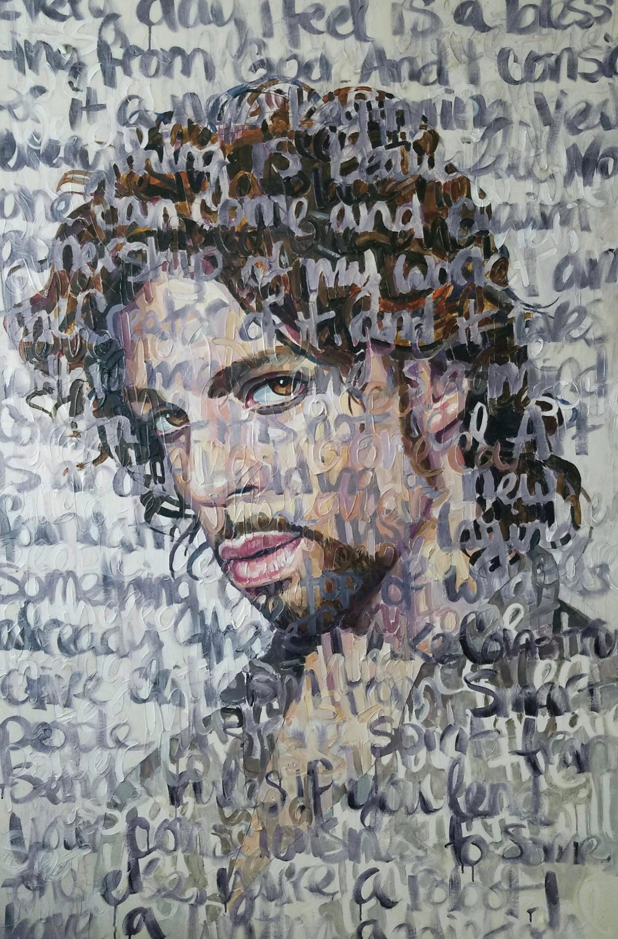 Figurative Painting di Christina Major - Pittura a olio di grandi dimensioni intitolata: Principe