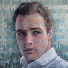 Marlon Brando Oil on Canvas by Christina Major