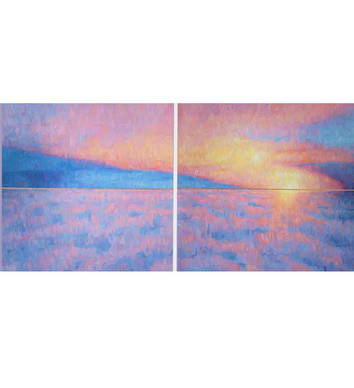 Oil on Canvas by Christina Major Titled Cloudscape Series 1 & 2 For Sale 2