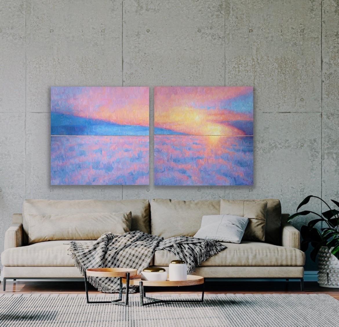 Oil on Canvas by Christina Major Titled Cloudscape Series 1 & 2 For Sale 7