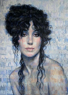 Huile sur toile Cher par Christina Major, 58 x 81