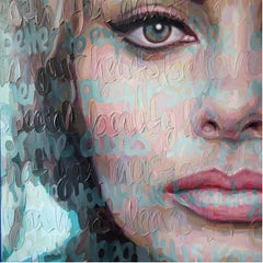 Olio su tela "Cherish It" di Christina Major 49 x 49 Sophia Loren