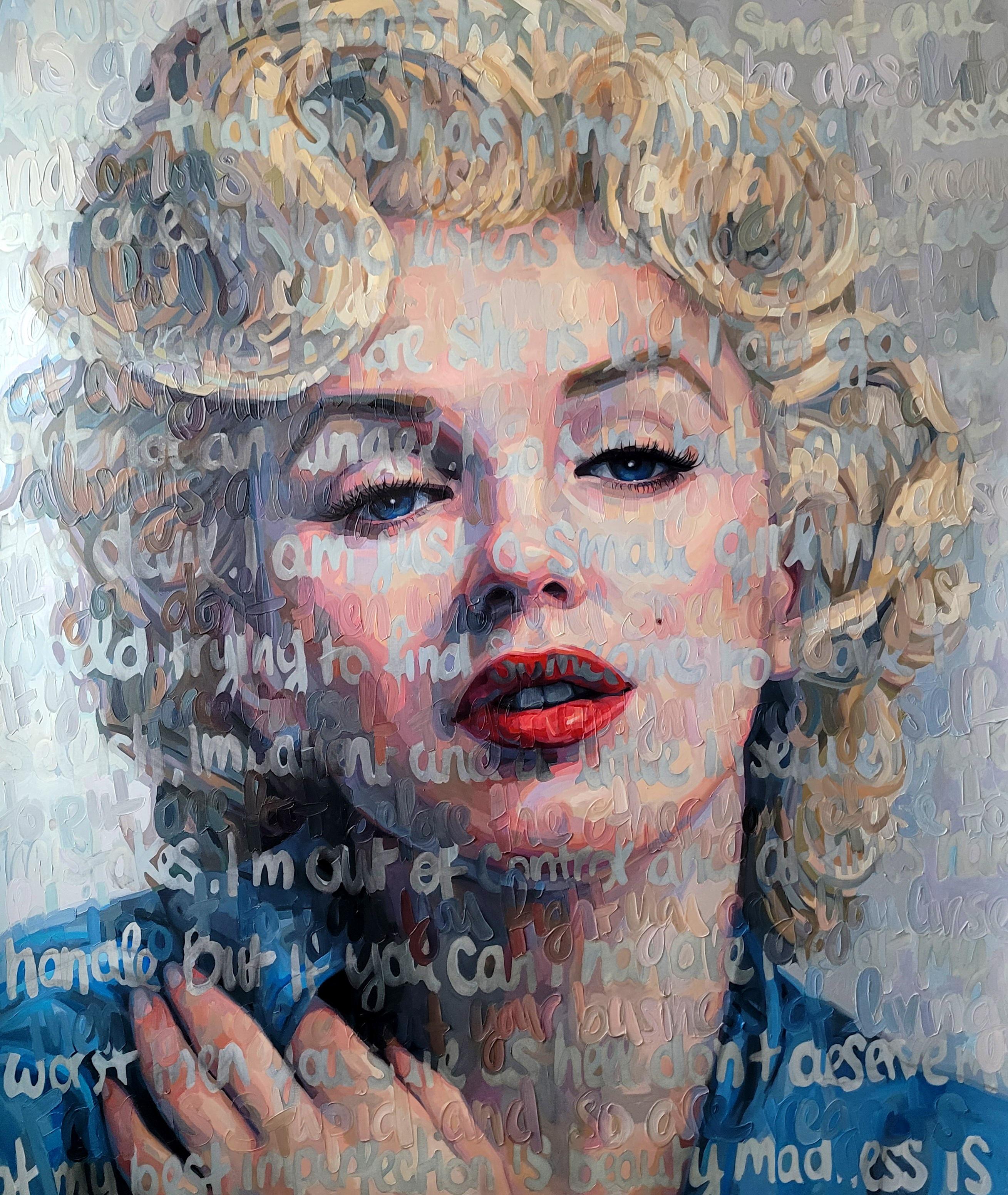 Huile sur toile Marilyn "A wise Girl" de Christina Major 64 x 78