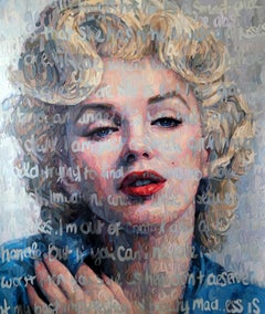 Olio su tela Marilyn "Una ragazza saggia" di Christina Major 64 x 78