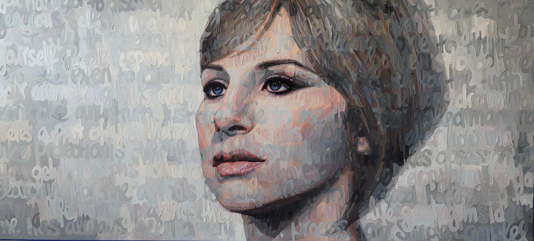 Christina Major Abstract Painting - Oil on Canvas of Barbara Streisand 