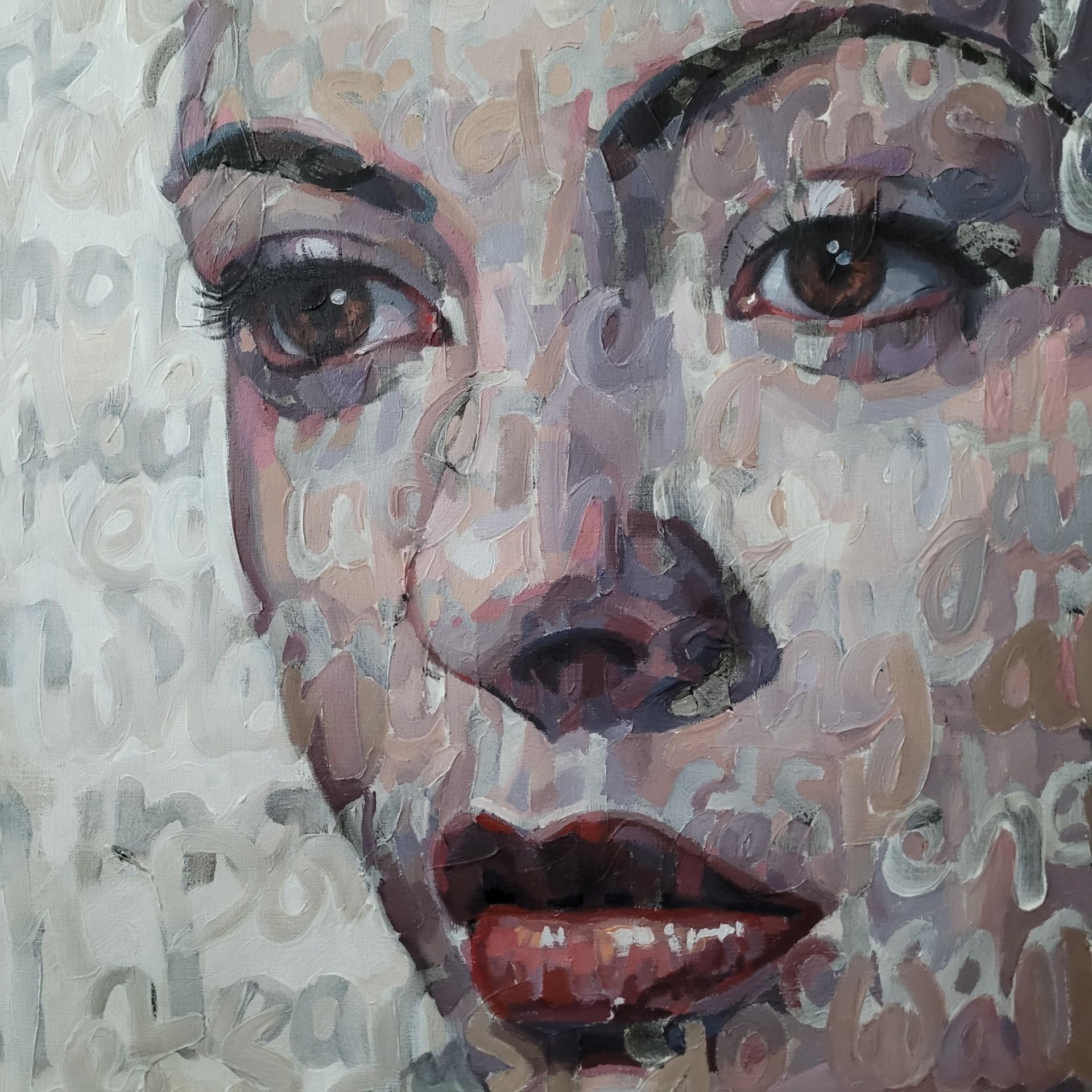 Olio su tela di Billie Holiday - Painting di Christina Major
