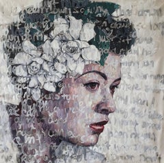 Oil on Canvas of Billie Holiday II  48 x 48