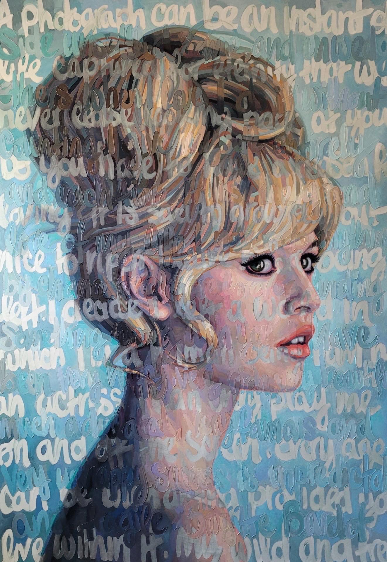 Christina Major Abstract Painting - Oil on Canvas of Brigitte Bardot
