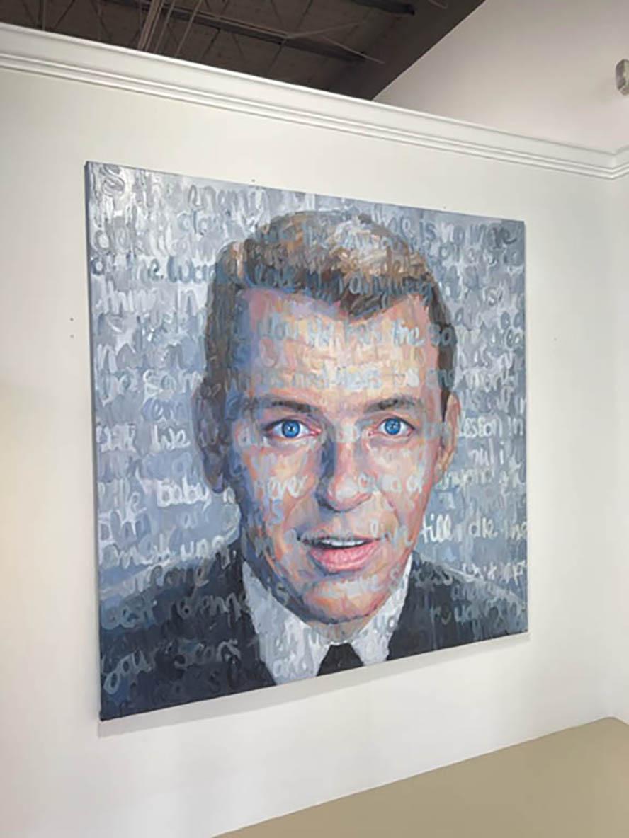 Oil on Canvas of Frank Sinatra - Painting by Christina Major