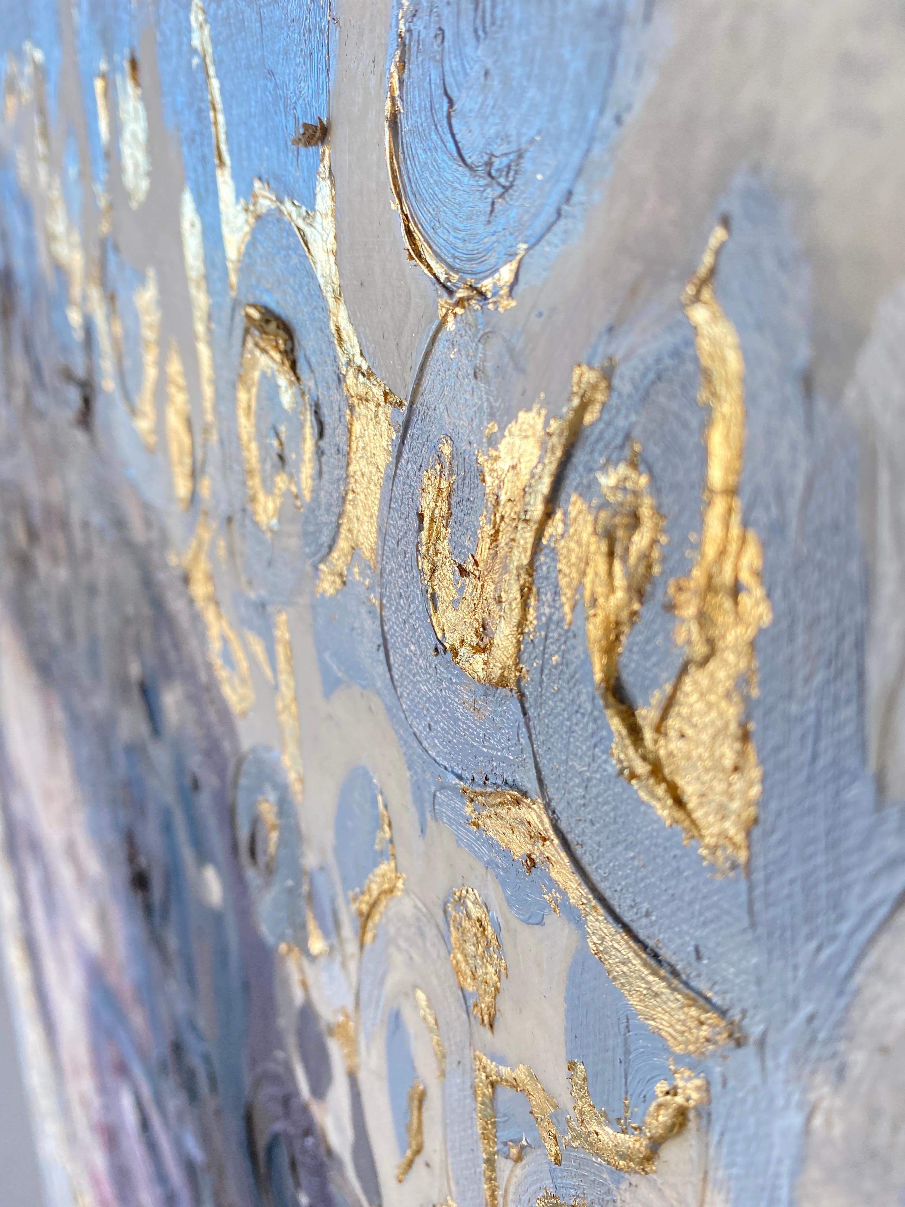 Oil on Canvas of Jackie O with Gold Leaf 3