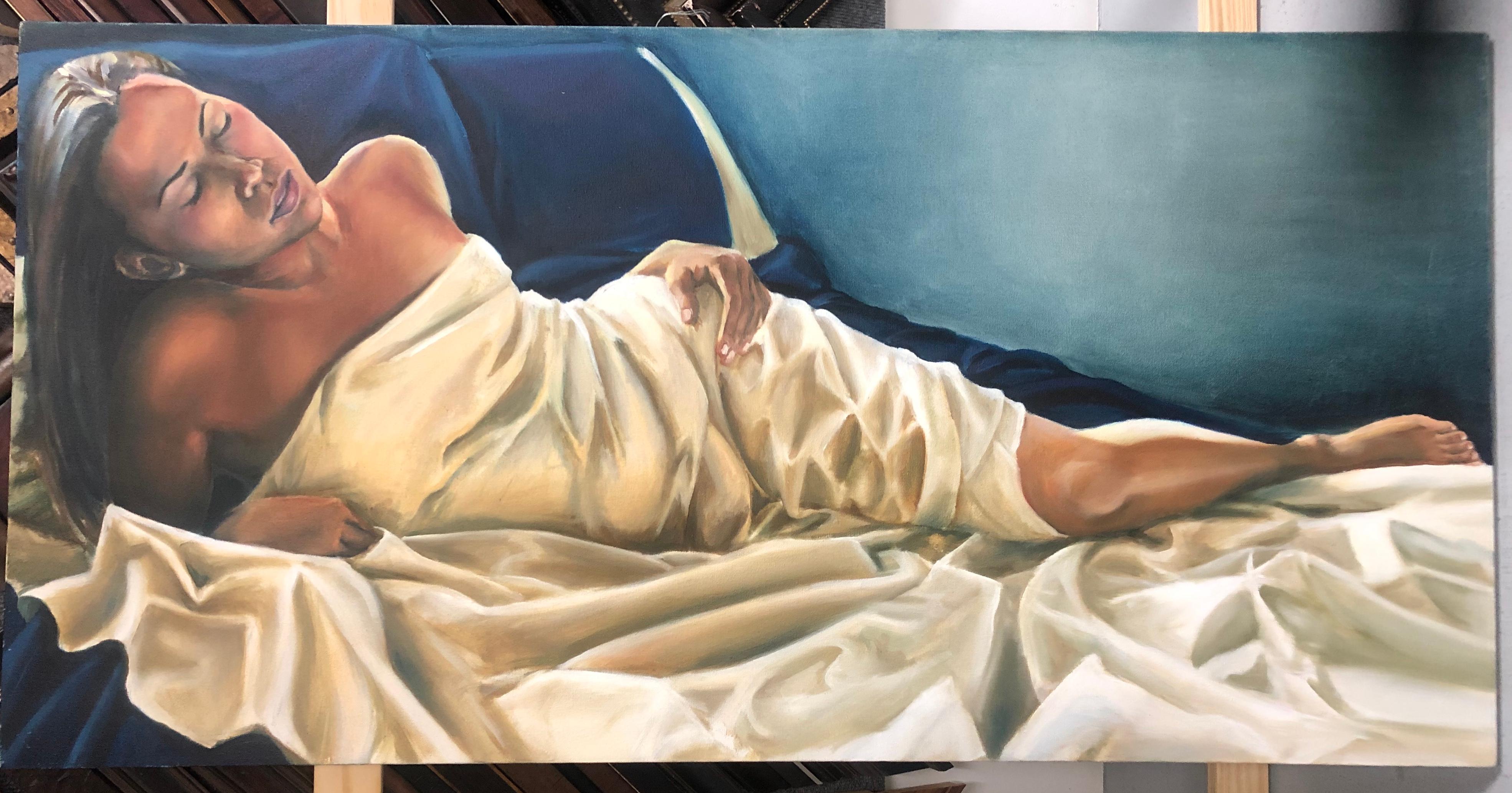 Pittura a olio su tela - Figurative Painting Marrone di Christina Major