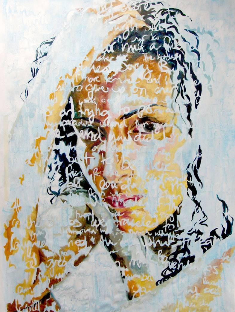 Portrait Painting de Christina Major - Óleo sobre lienzo Titulado: "Nina"