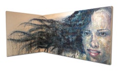 Oil on Panel Titled: "Floating in the Corner" 48 x 140