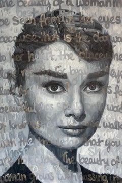 Peinture originale à l'huile sur toile intitulée : Audrey