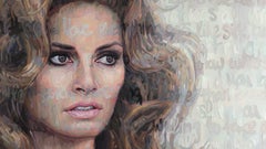 "Raquel Welch" Oil on Canvas by Christina Major ( 44 x 95 )