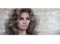 Raquel Welch Oil on Canvas by Christina Major